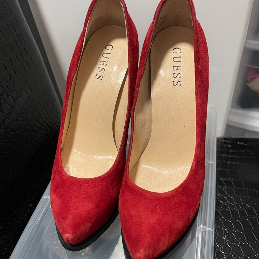Guess Red Suede Heels Classic Pumps